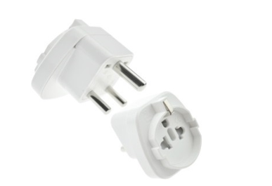 5 Pack Travel Adapters for Traveling to India (White) Type M from Schuko Countries