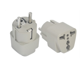 5 Pack Travel Adapters for Traveling to Germany (Schuko, Beige) Type F