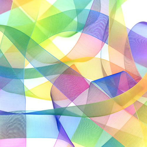 25mm [45 metres/50 Yards] Rainbow Chiffon Gradient Polyester Ribbon | Party Festive Gift Wrap Scrapbooking Decoration