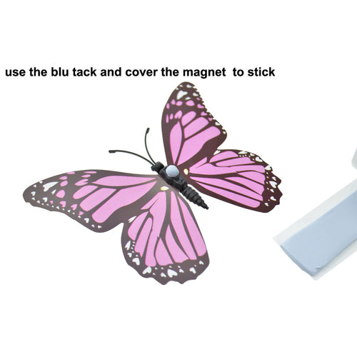 Mixed Rose Red Butterflies Decorations with Magnet  24 Pieces