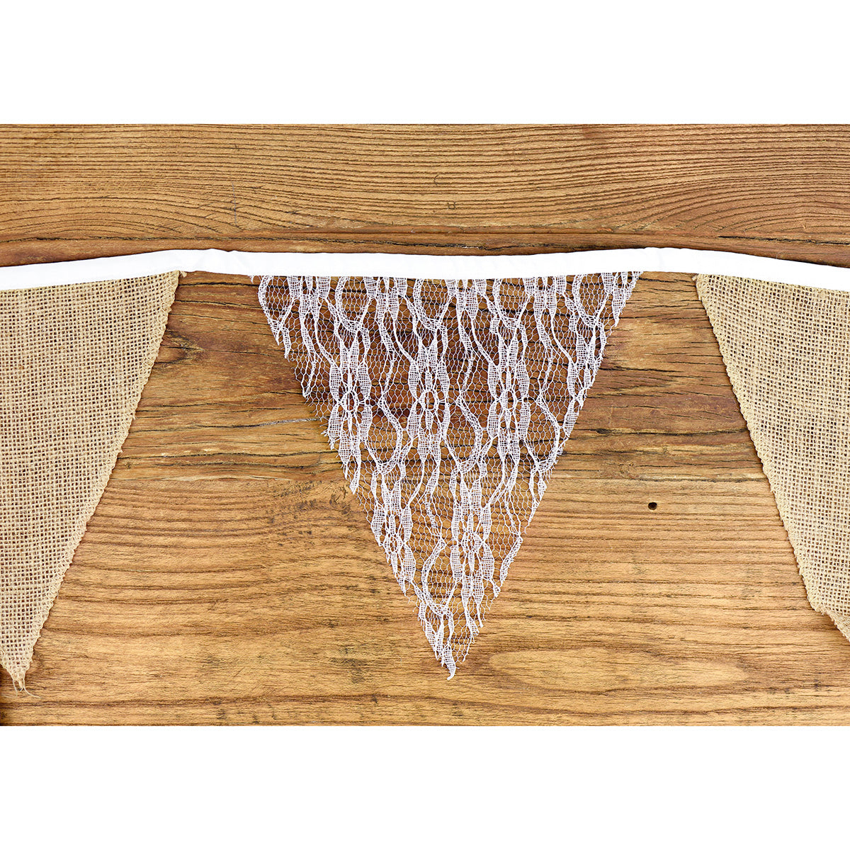 Burlap and Lace Pennant Banner