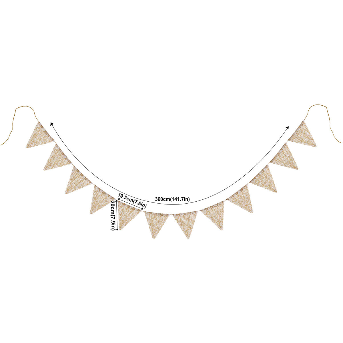 Burlap with Lace Pennant Banner