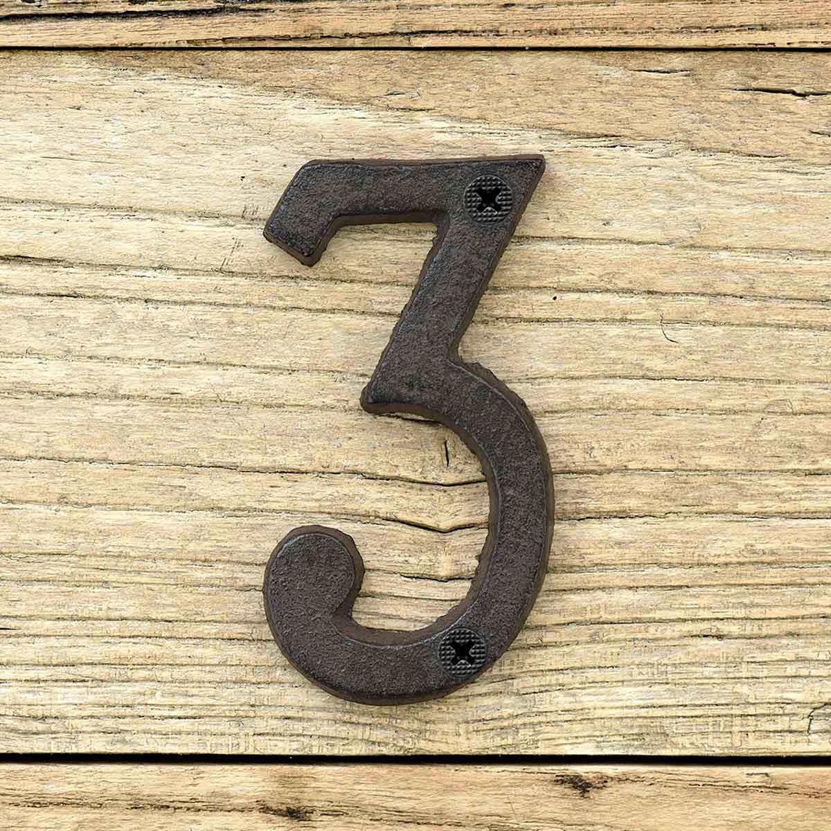 Cast Iron House Number Signs - Number 3