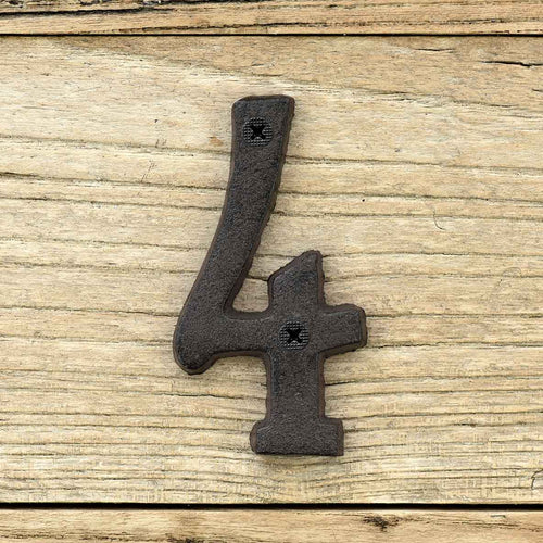 Cast Iron House Number Signs - Number 4