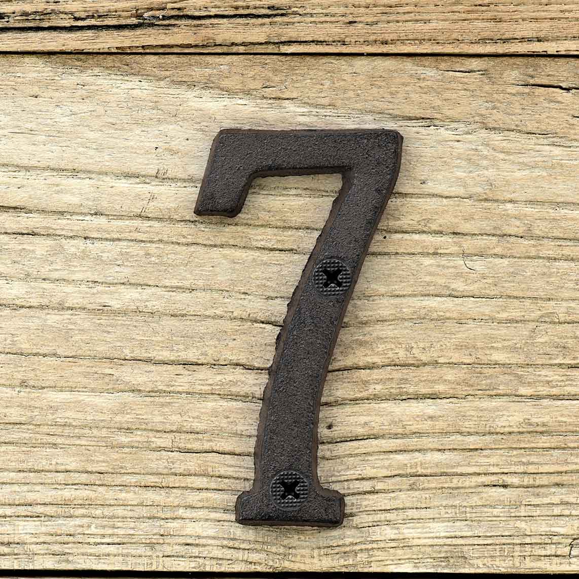 Cast Iron House Number Signs - Number 7