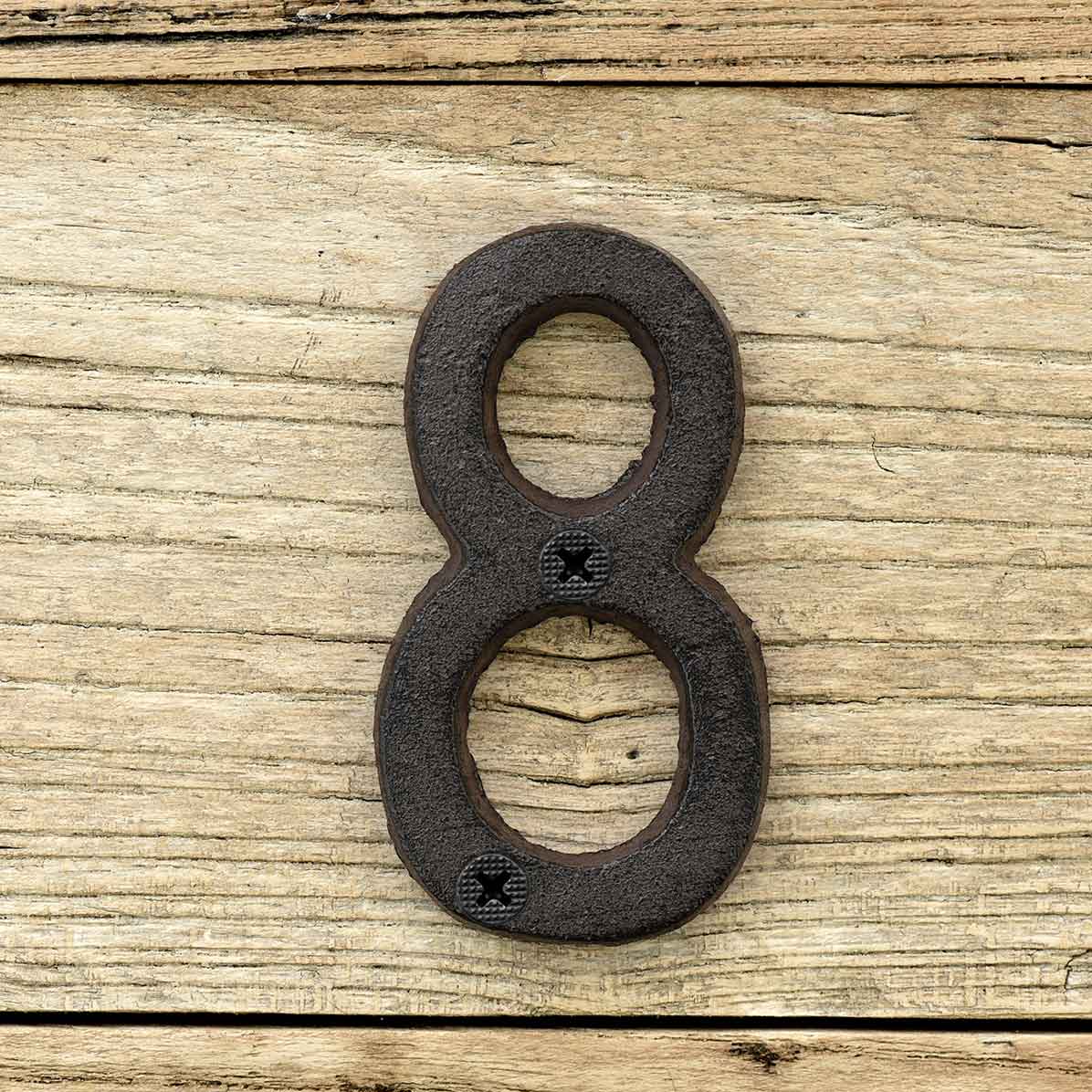 Cast Iron House Number Signs (Number 8) FiveSeasonStuff