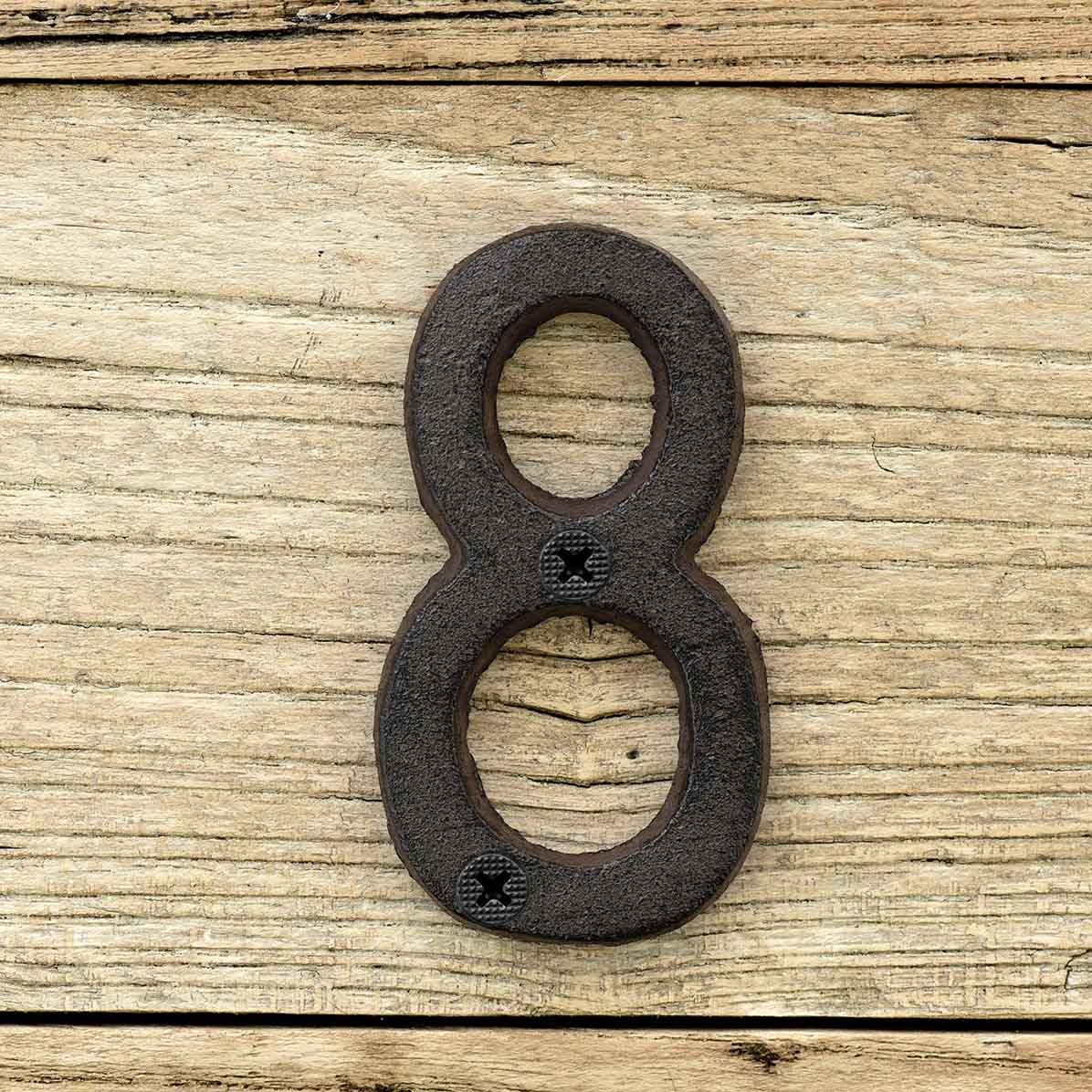 Cast Iron House Number Signs - Number 8