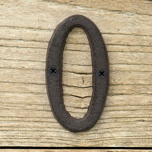 Cast Iron House Number Signs - Number 0