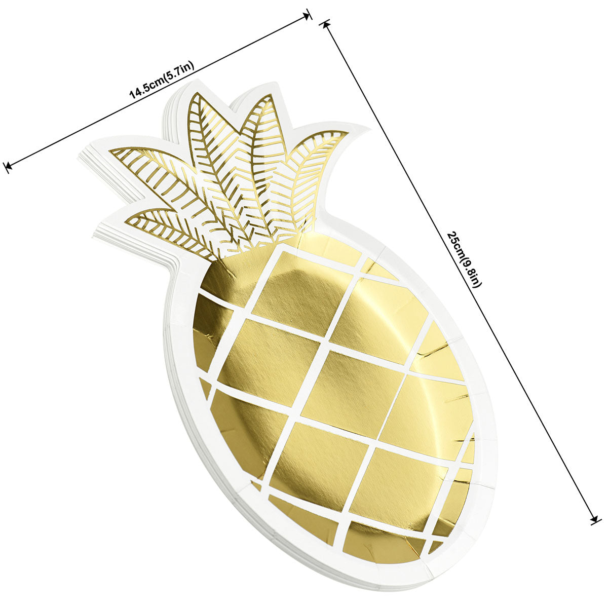 Pineapple Shape Party Paper Plates 24 Pieces