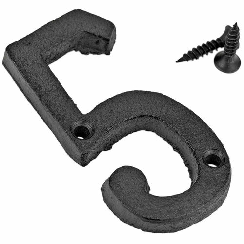 Cast Iron House Number Signs - Number 5