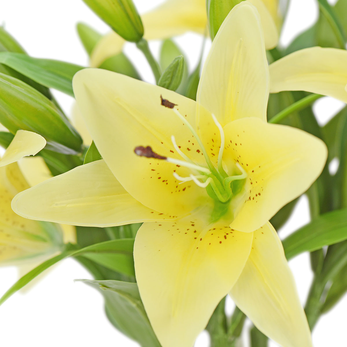 Real Touch Yellow Lilies Artificial Flower Bouquet 5 Stems