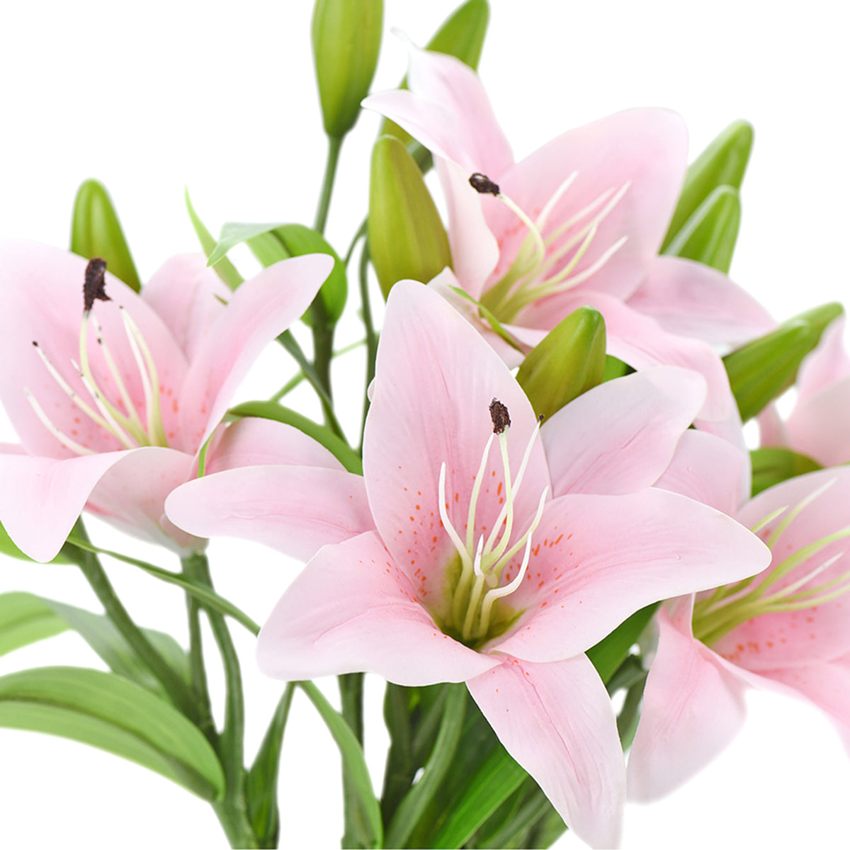 Real Touch Pink Lilies Artificial Flower Bouquet 5 Stems