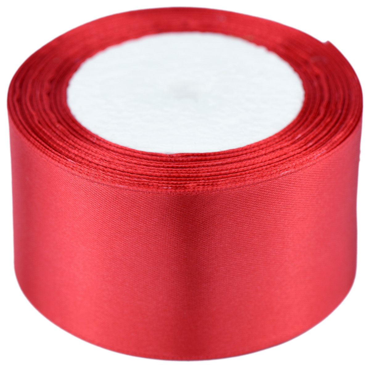 50mm Red Single Sided Satin Ribbon