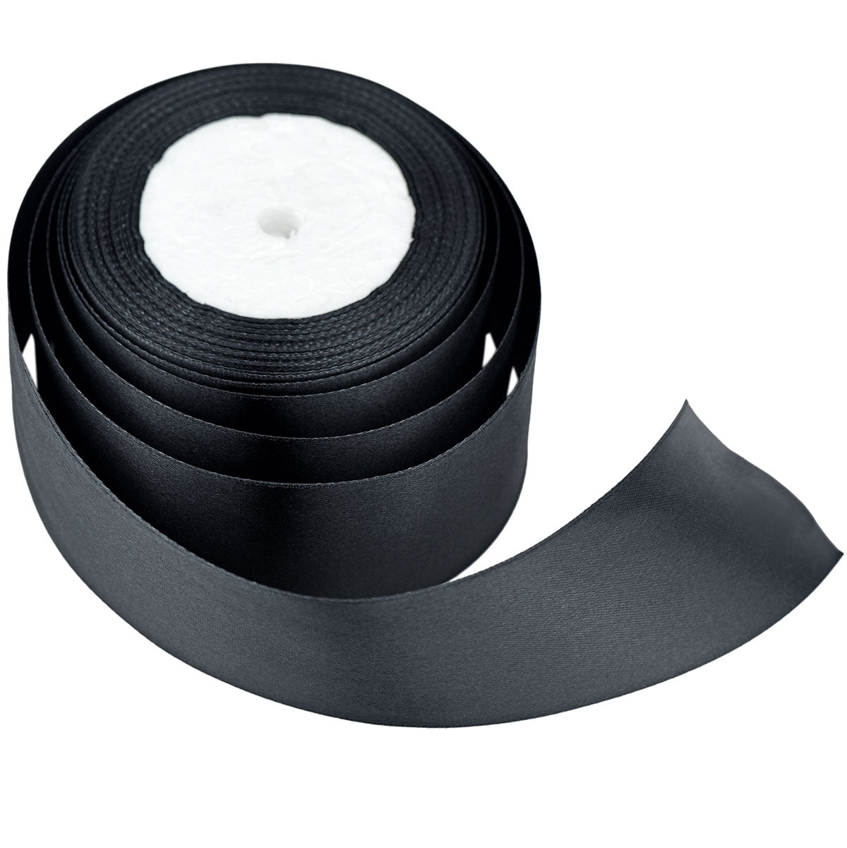 50mm Black Single Sided Satin Ribbon
