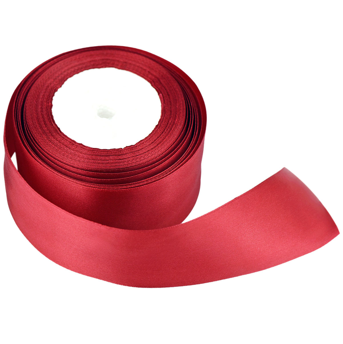 50mm Red Wine Single Sided Satin Ribbon