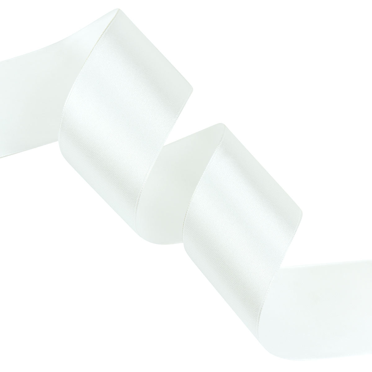 50mm White Single Sided Satin Ribbon