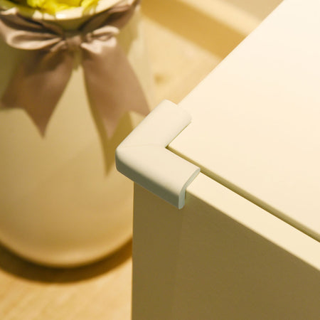 12 Pieces Cream White Standard L-Shaped Foam Corner Protectors