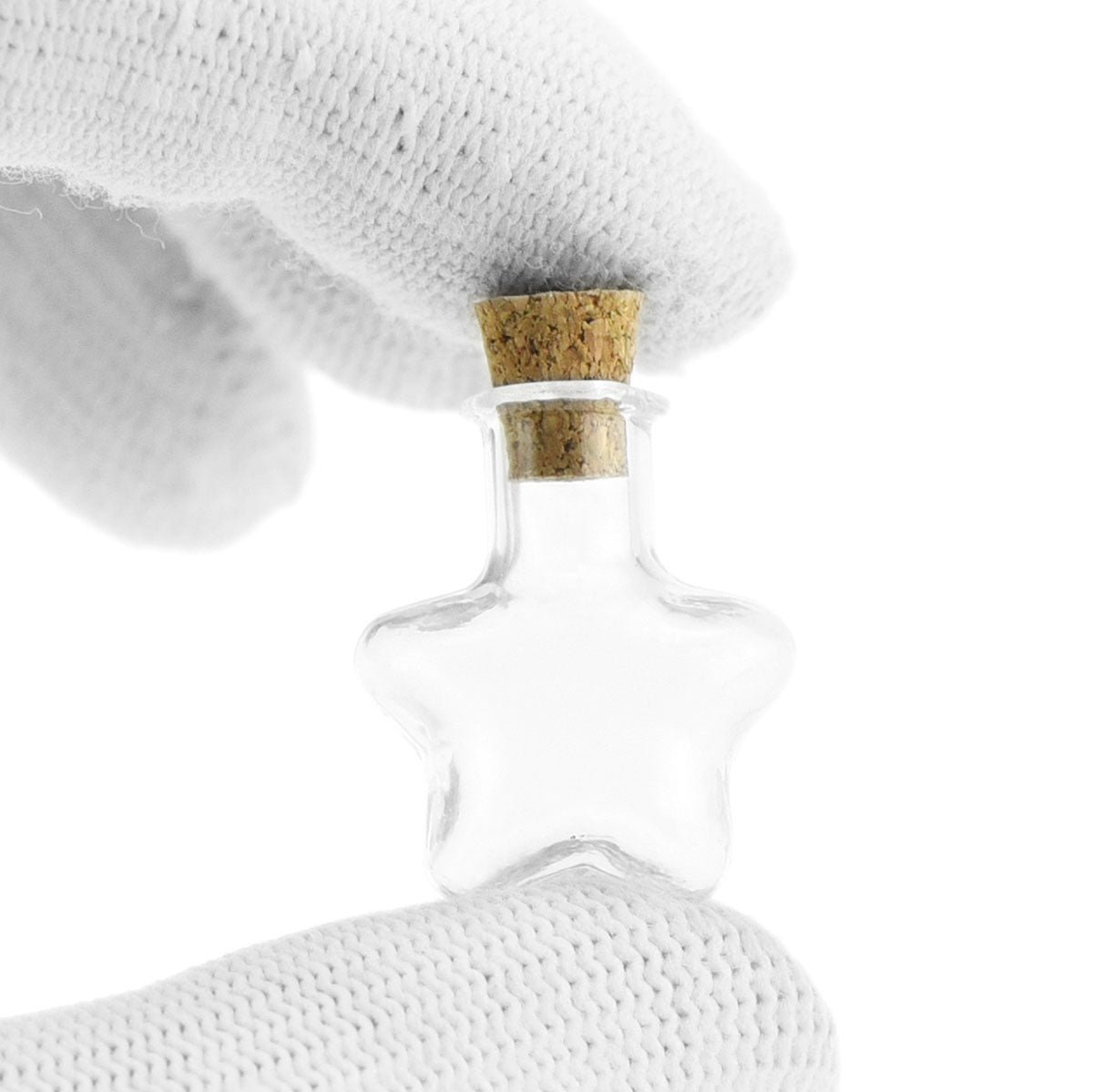 20 Pcs Mini Transparent Glass Bottles with Corks (Star)