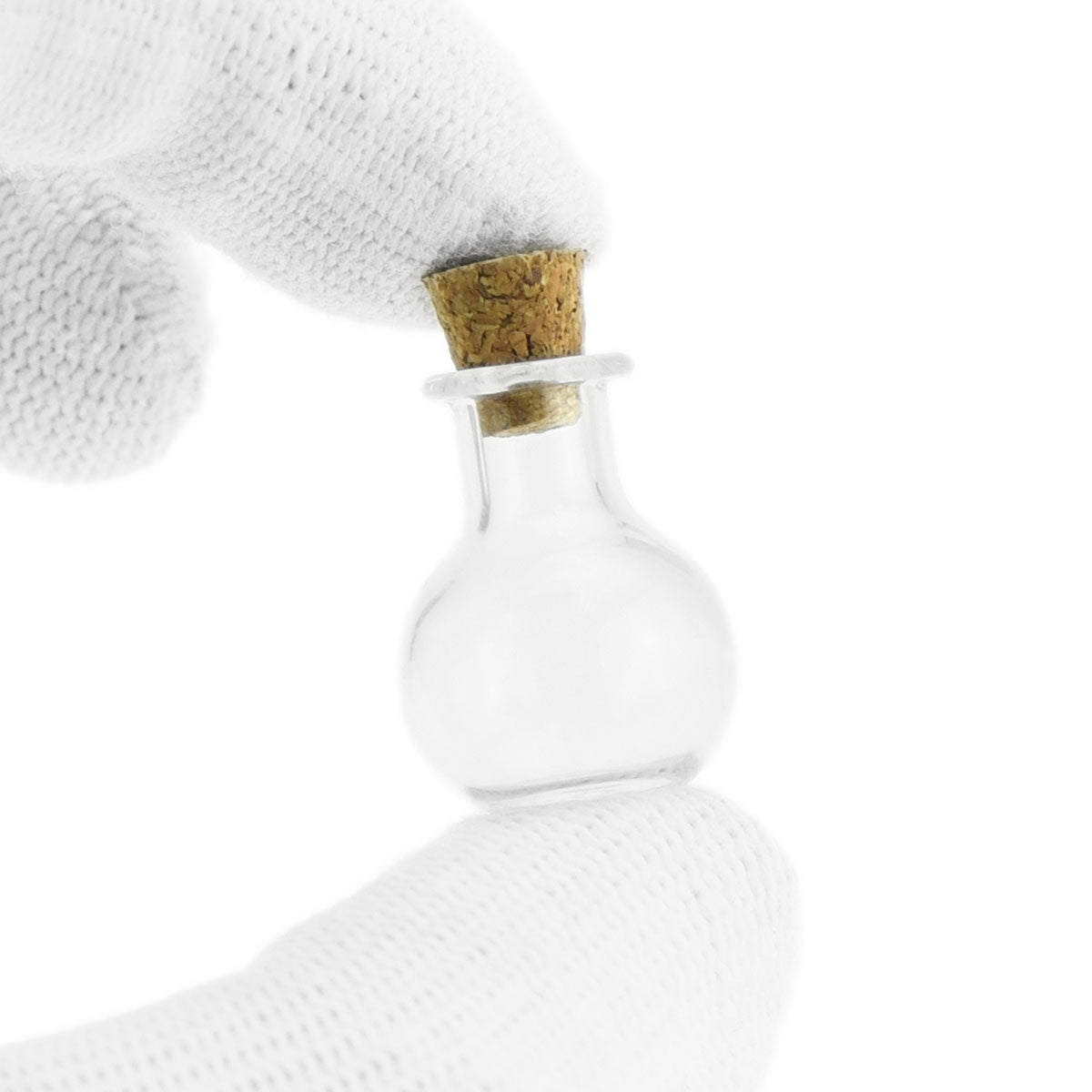 20 Pcs Mini Transparent Glass Bottles with Corks (Sphere 1)