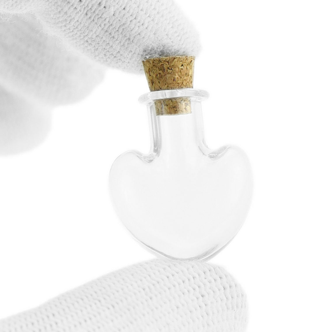 20 Pcs Mini Transparent Glass Bottles with Corks (Heart)