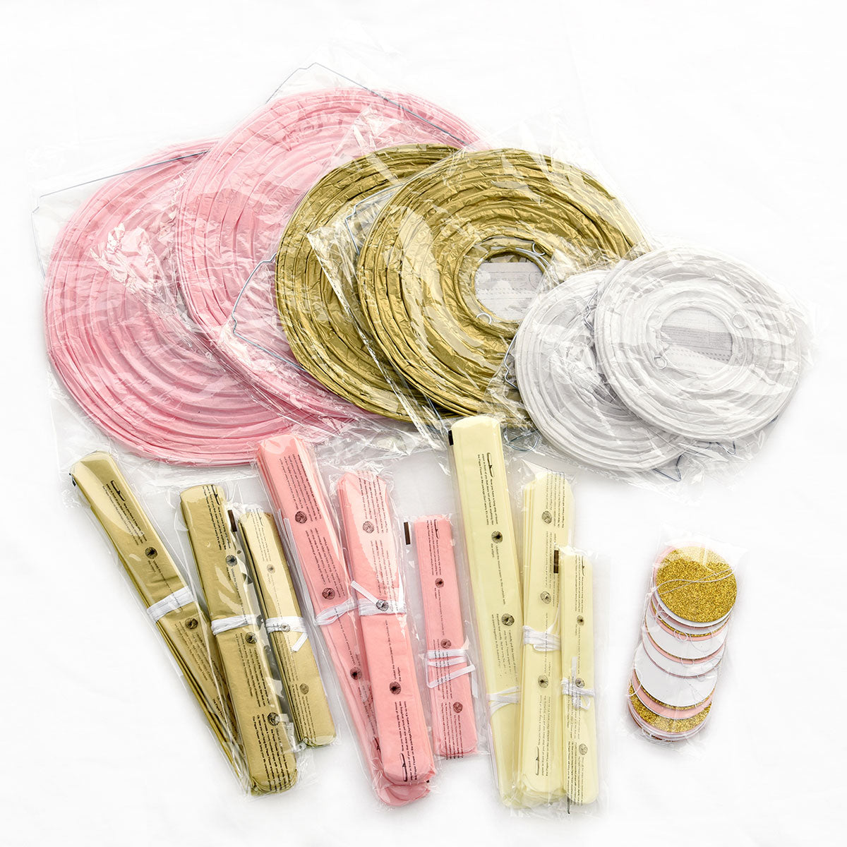 Pink and Gold Party Decoration Set