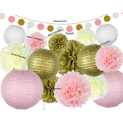 Pink and Gold Party Decoration Set