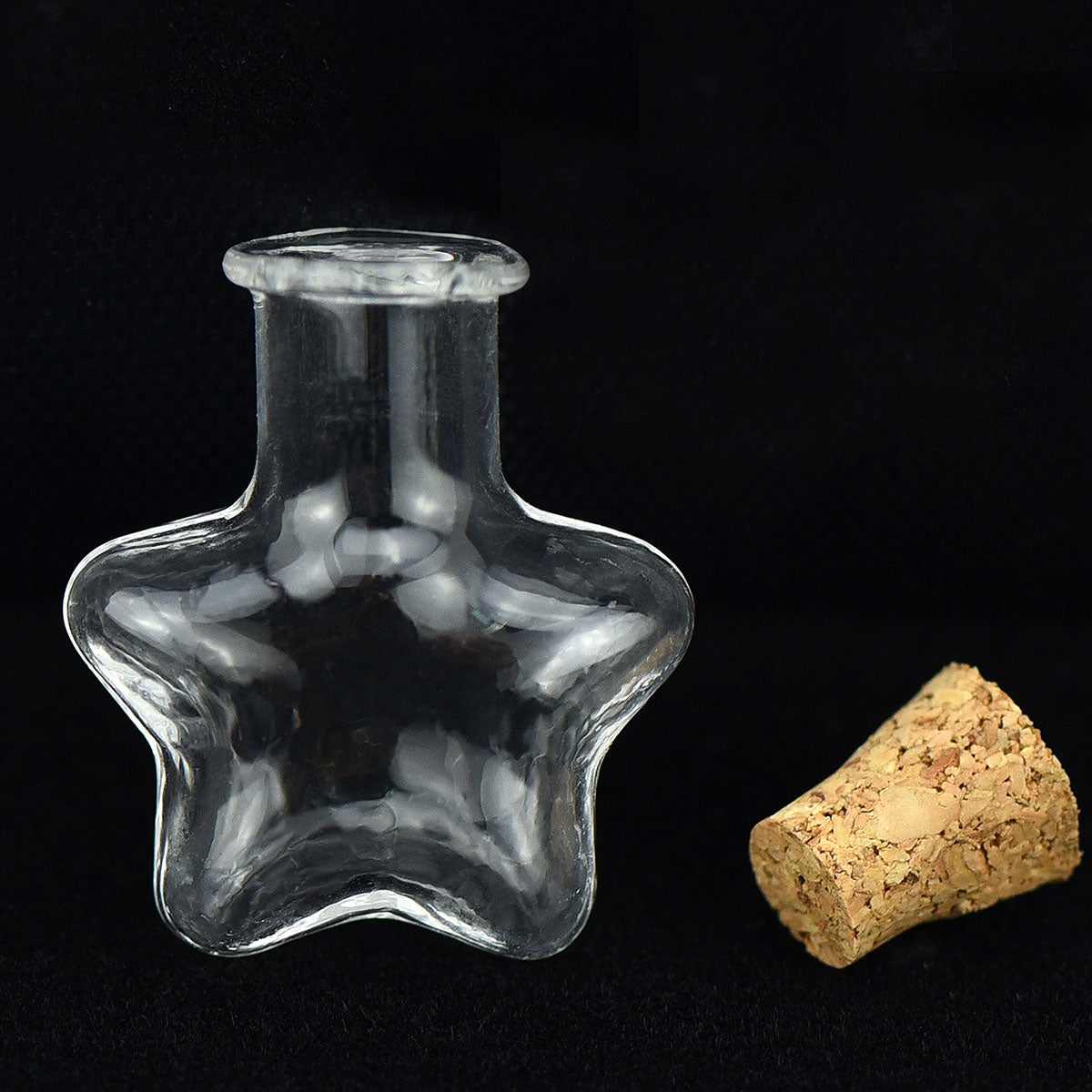 20 Pcs Mini Transparent Glass Bottles with Corks (Star)