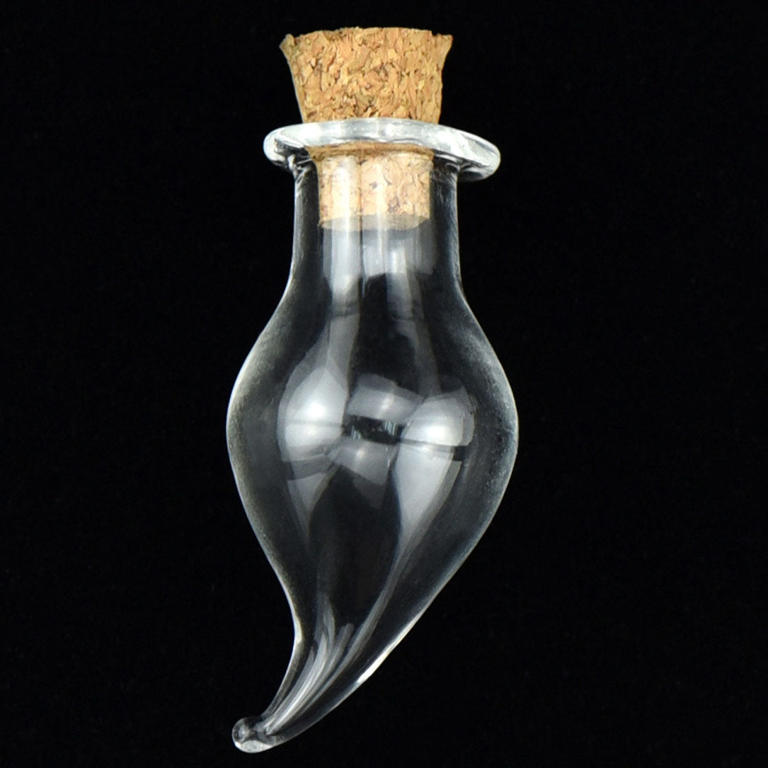 20 Pcs Mini Transparent Glass Bottles with Corks (Water Drop)