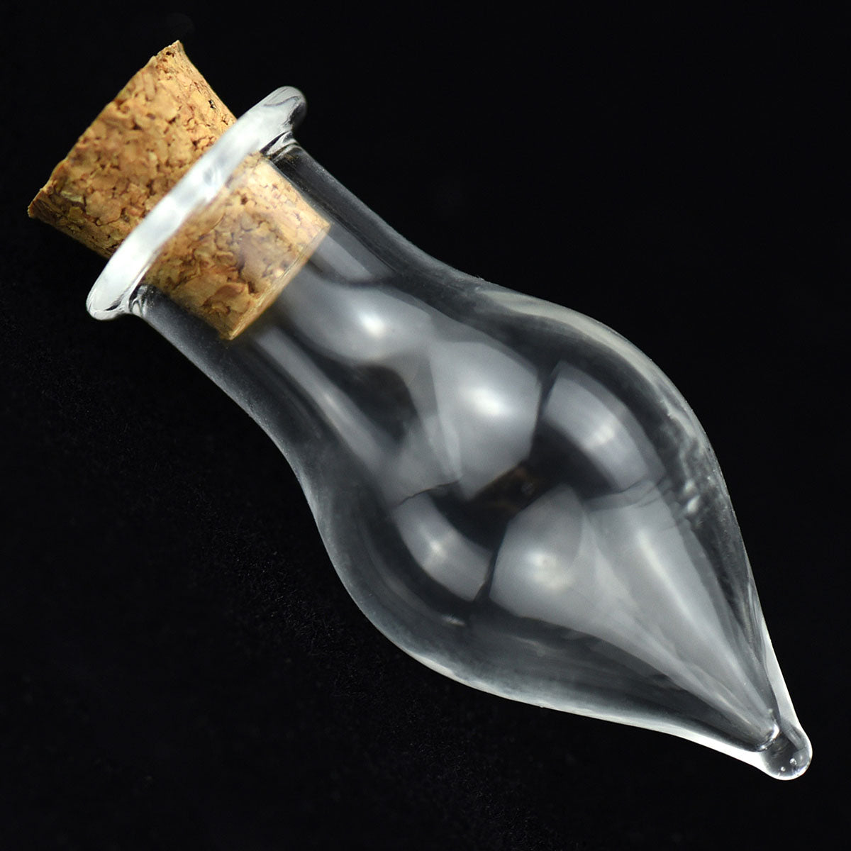 20 Pcs Mini Transparent Glass Bottles with Corks (Unicuspid Bottle)