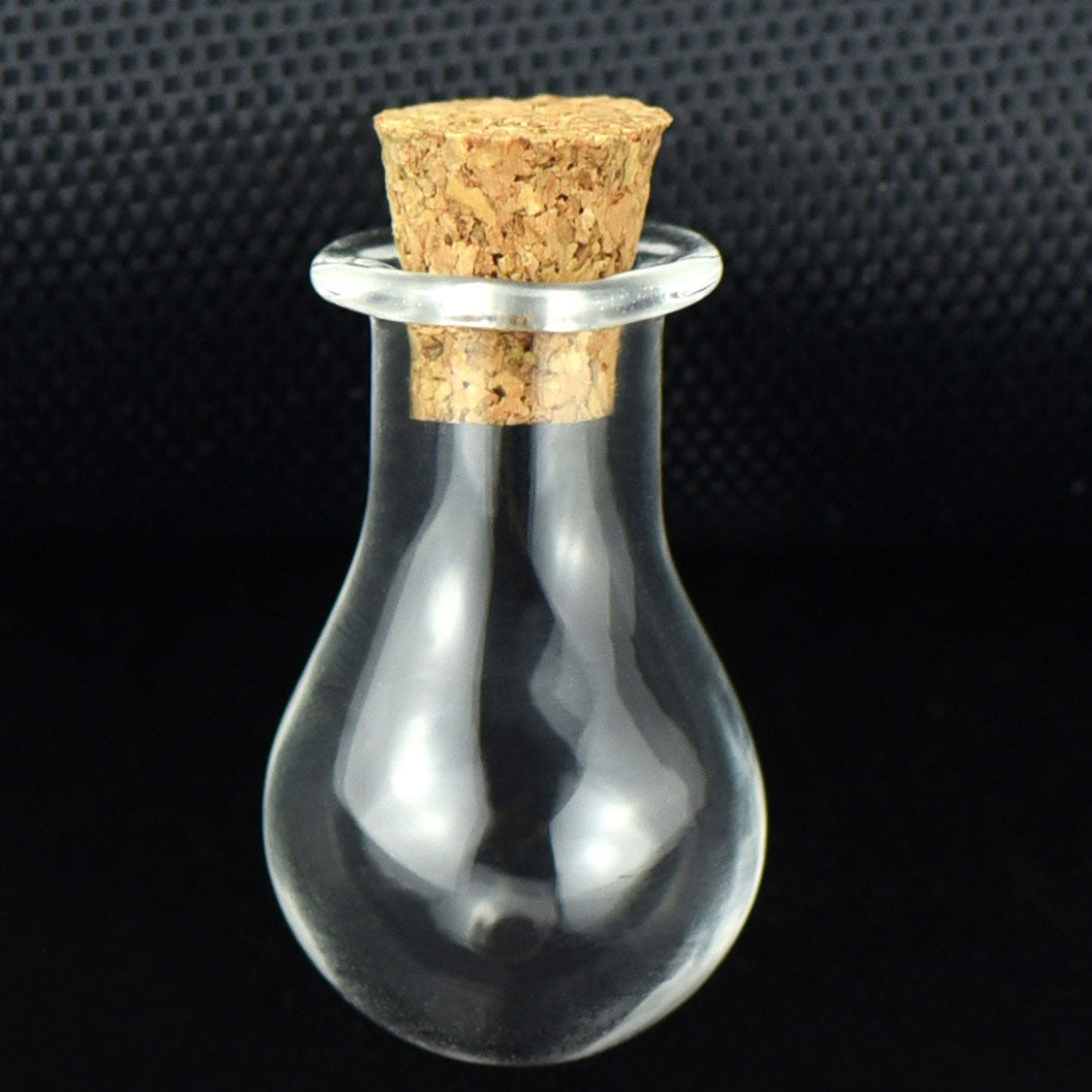 20 Pcs Mini Transparent Glass Bottles with Corks (Sphere 3)