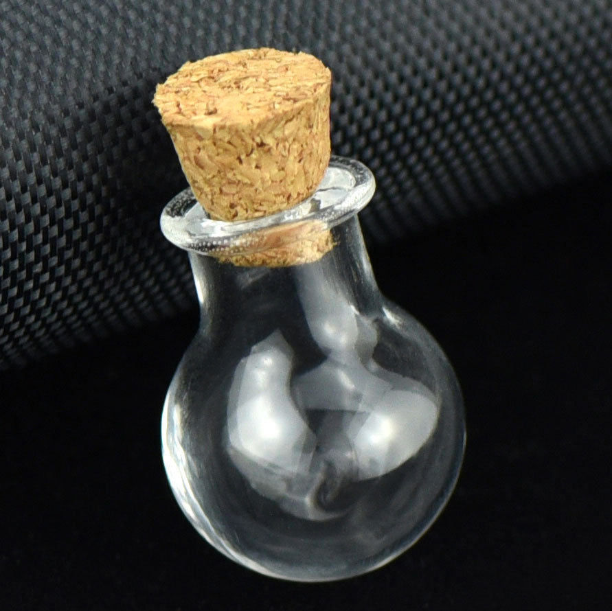 20 Pcs Mini Transparent Glass Bottles with Corks (Sphere 2)