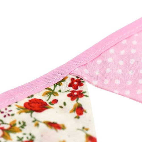 2 Pink Cotton Pennant Banners