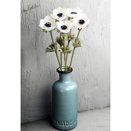 5 Long Stems (White) Anemone ‘Real Touch’ Artificial Flower