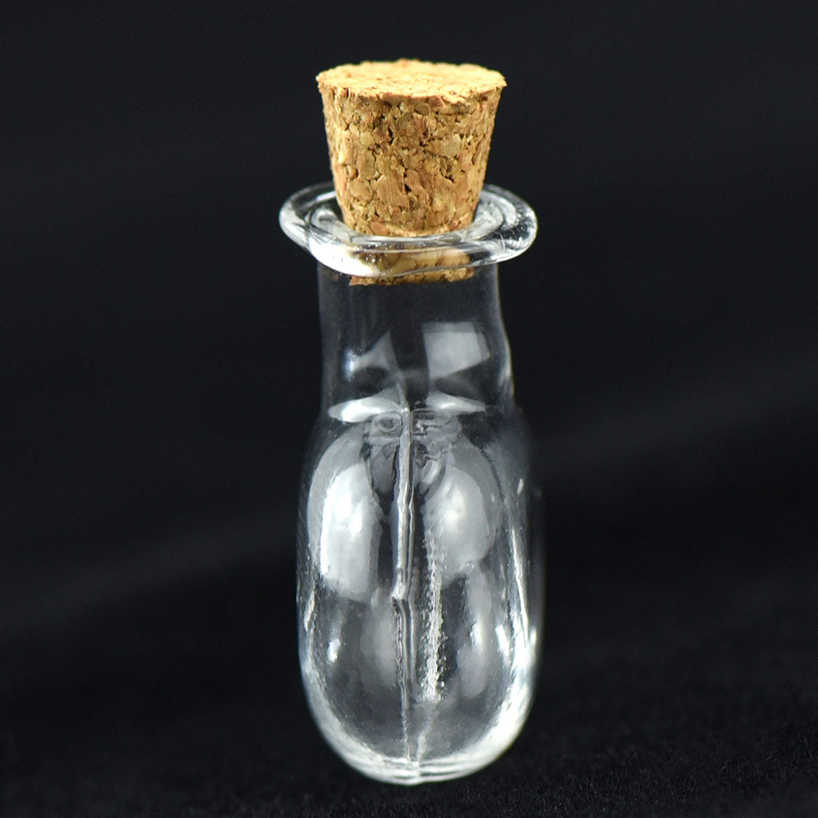 20 Pcs Mini Transparent Glass Bottles with Corks (Flat Round)