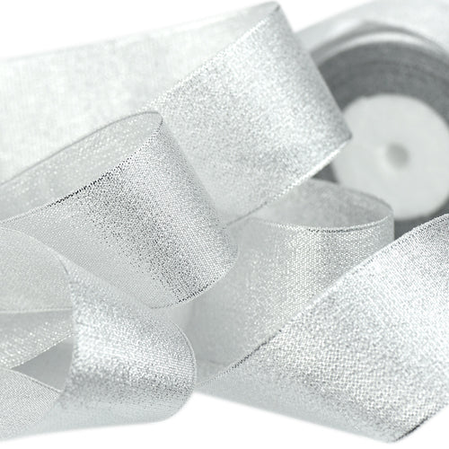 50mm Silver Metallic  Single Sided Ribbon