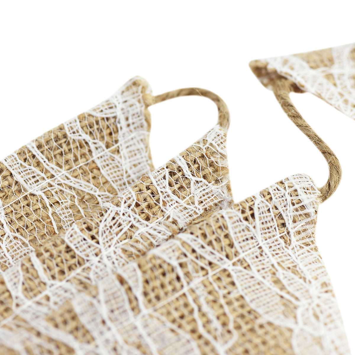 Burlap with Lace Pennant Banner