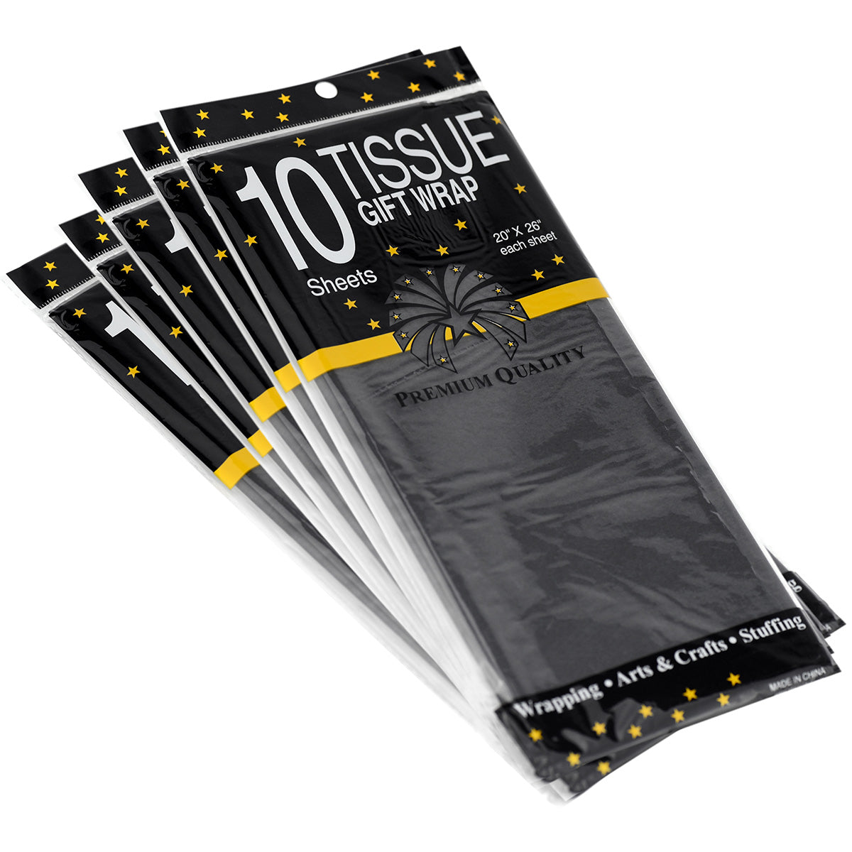 50 Sheets Black Wrapping Tissue Paper