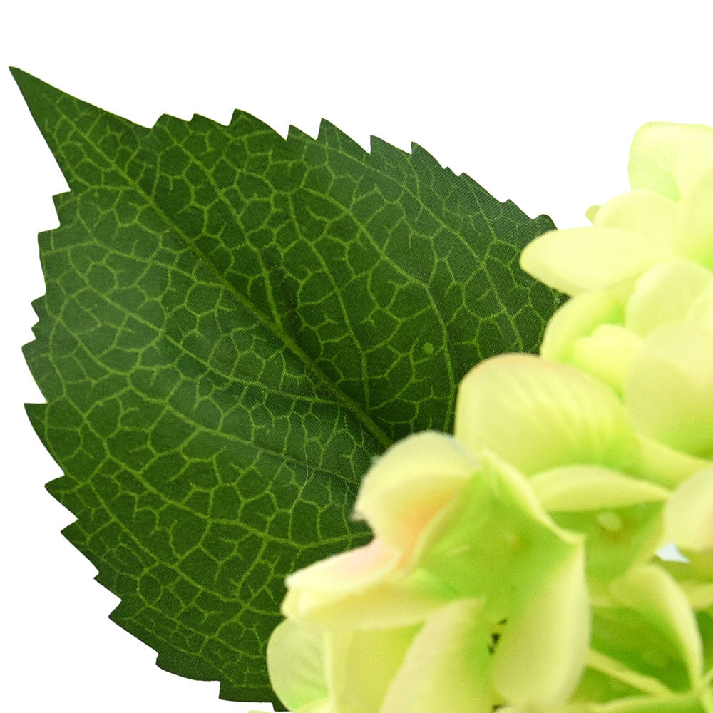 5 Stems Spring Green Artificial Silk Hydrangea Flowers