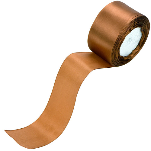50mm Brown Single Sided Satin Ribbon
