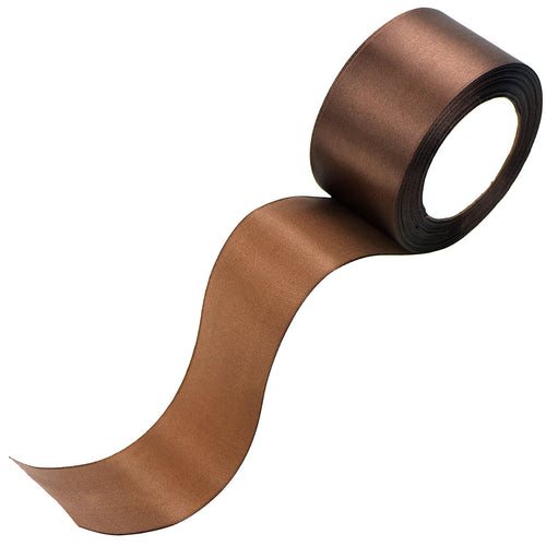 50mm Chocolate Single Sided Satin Ribbon
