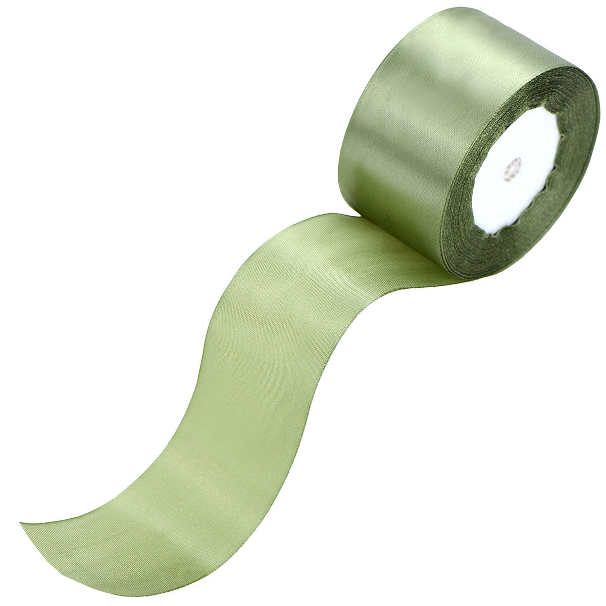 50mm Olive Green Single Sided Satin Ribbon
