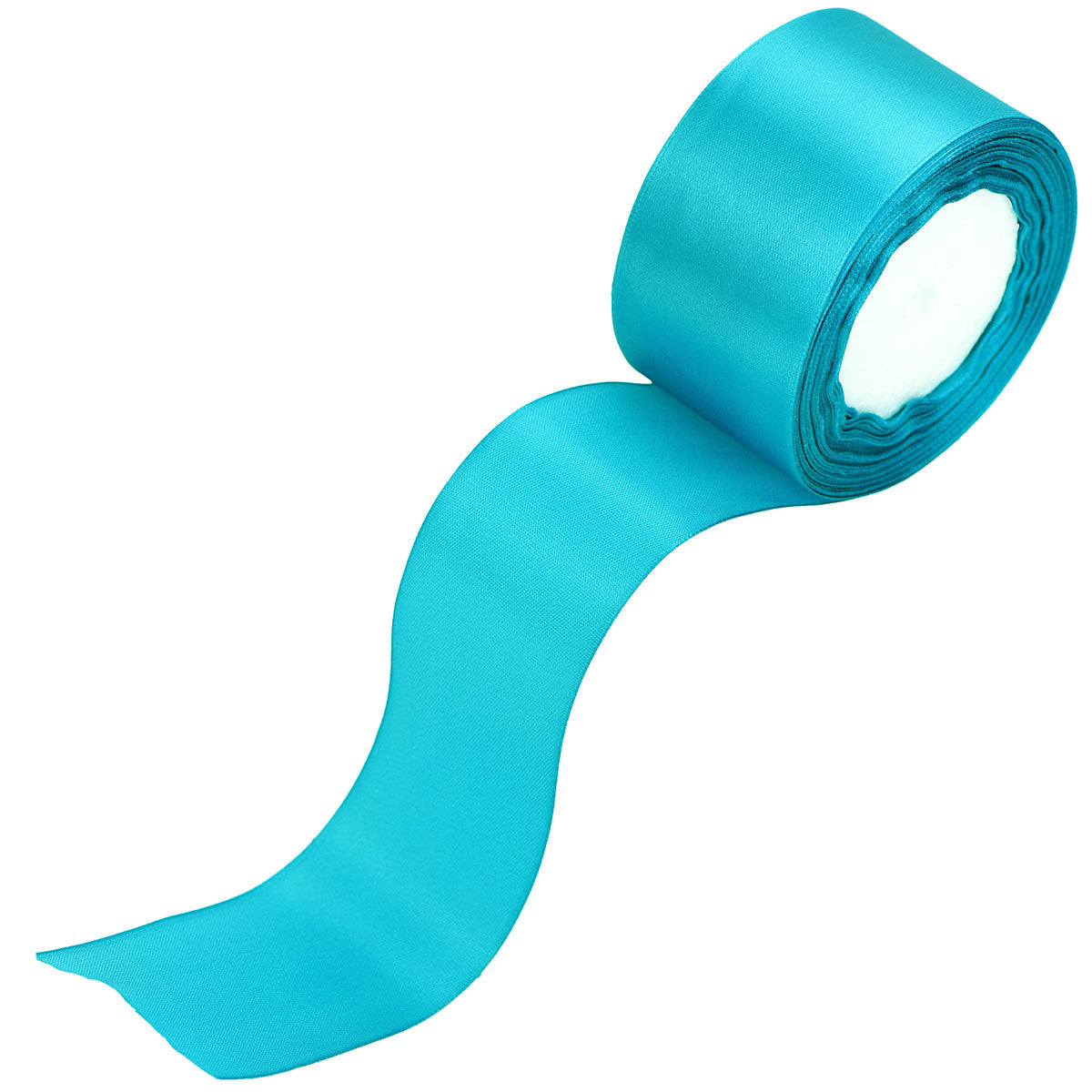 40mm Turquoise Single Sided Satin Ribbon
