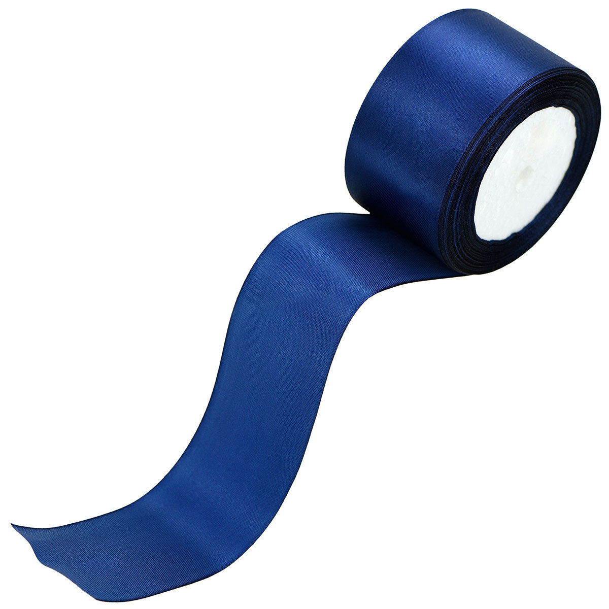 40mm Dark Blue Single Sided Satin Ribbon