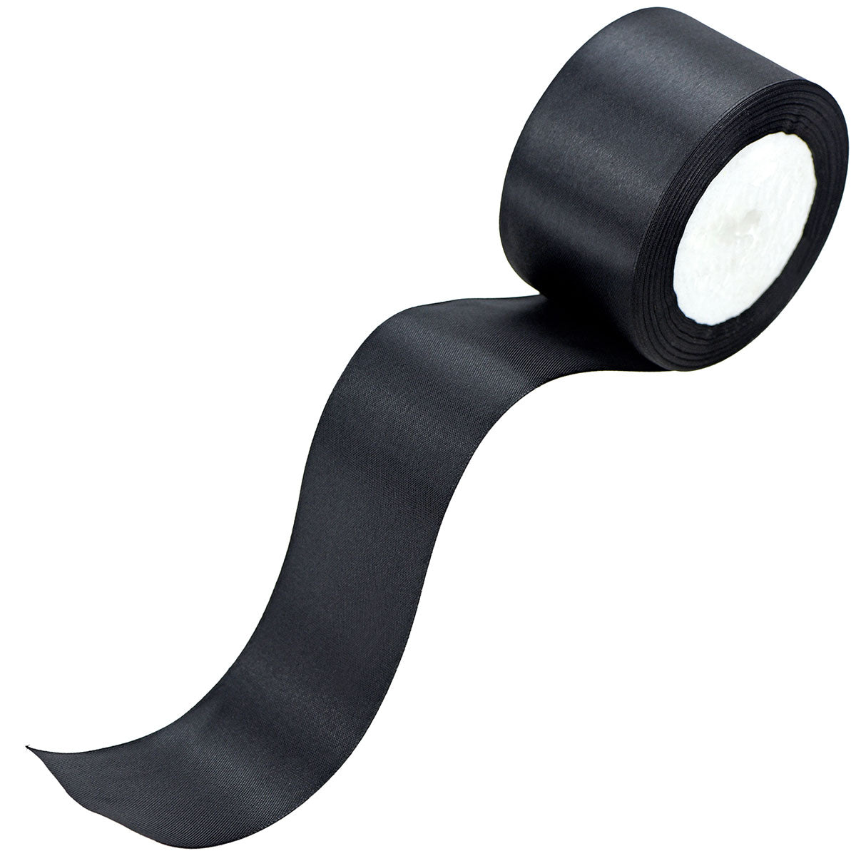 40mm Black Single Sided Satin Ribbon