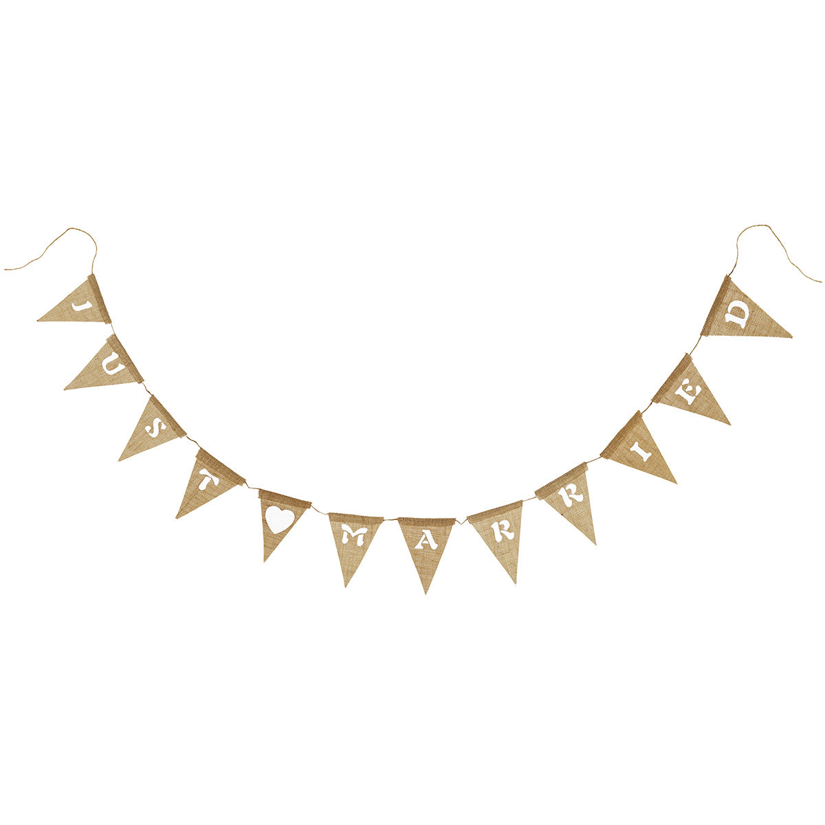 Just Married' Burlap Pennant Banner