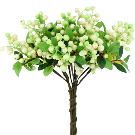 10 Stems Artificial Green Berry Bouquet 9.8 Inches (25cm)