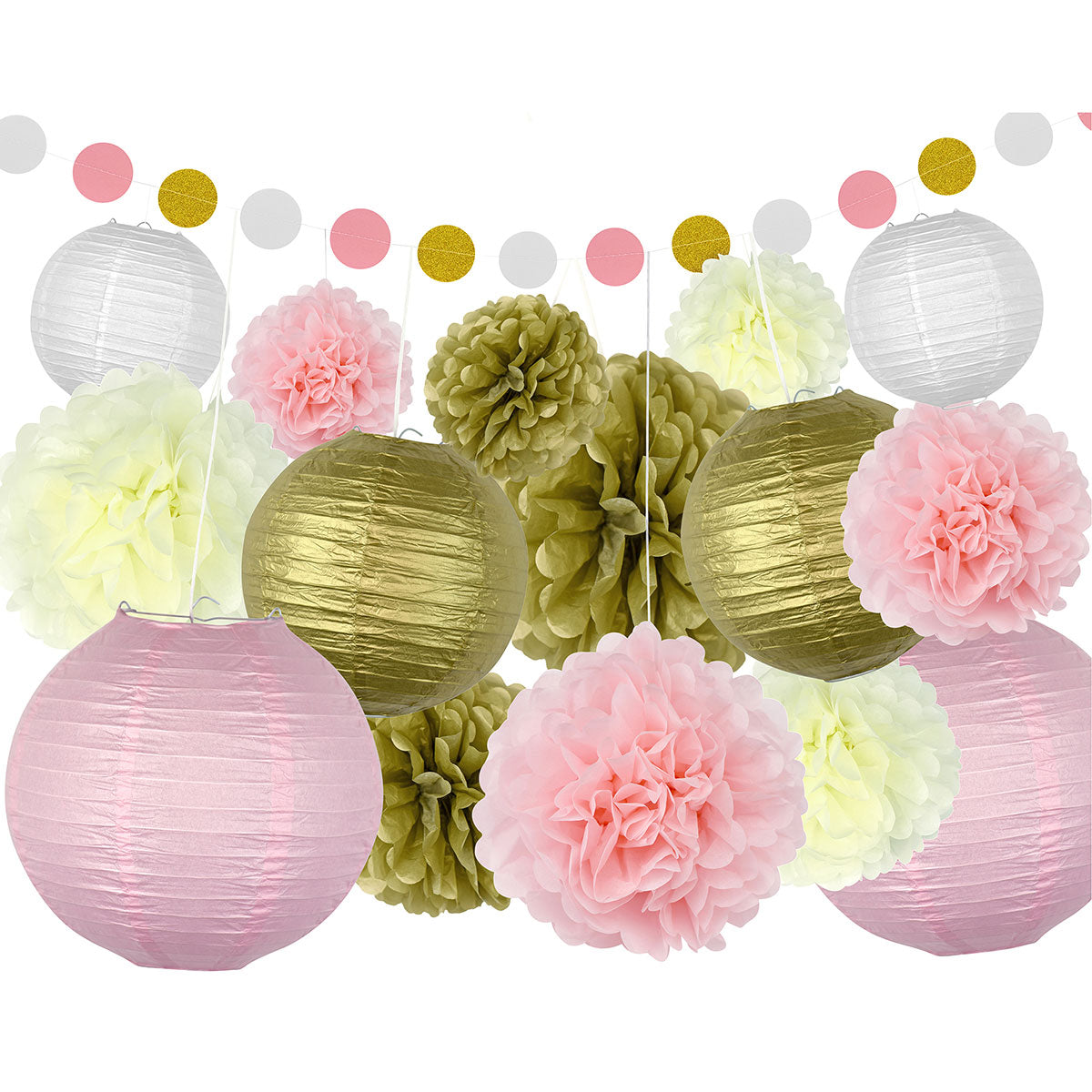 Pink and Gold Party Decoration Set