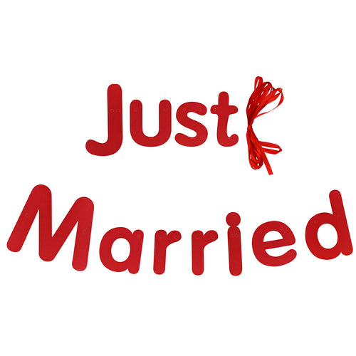 Red 'Just Married' Wedding Banner