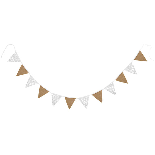 Burlap and Lace Pennant Banner
