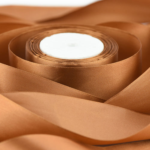 50mm Brown Single Sided Satin Ribbon